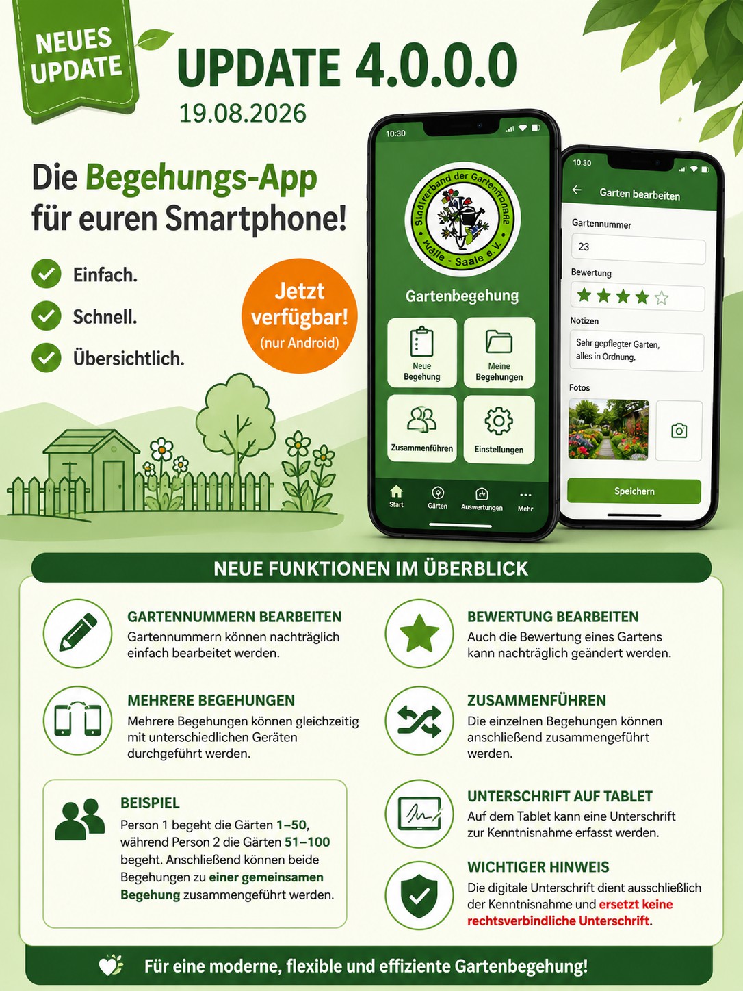 Update 4.0.0.0 – Neue Funktionen für noch flexiblere Begehungen
