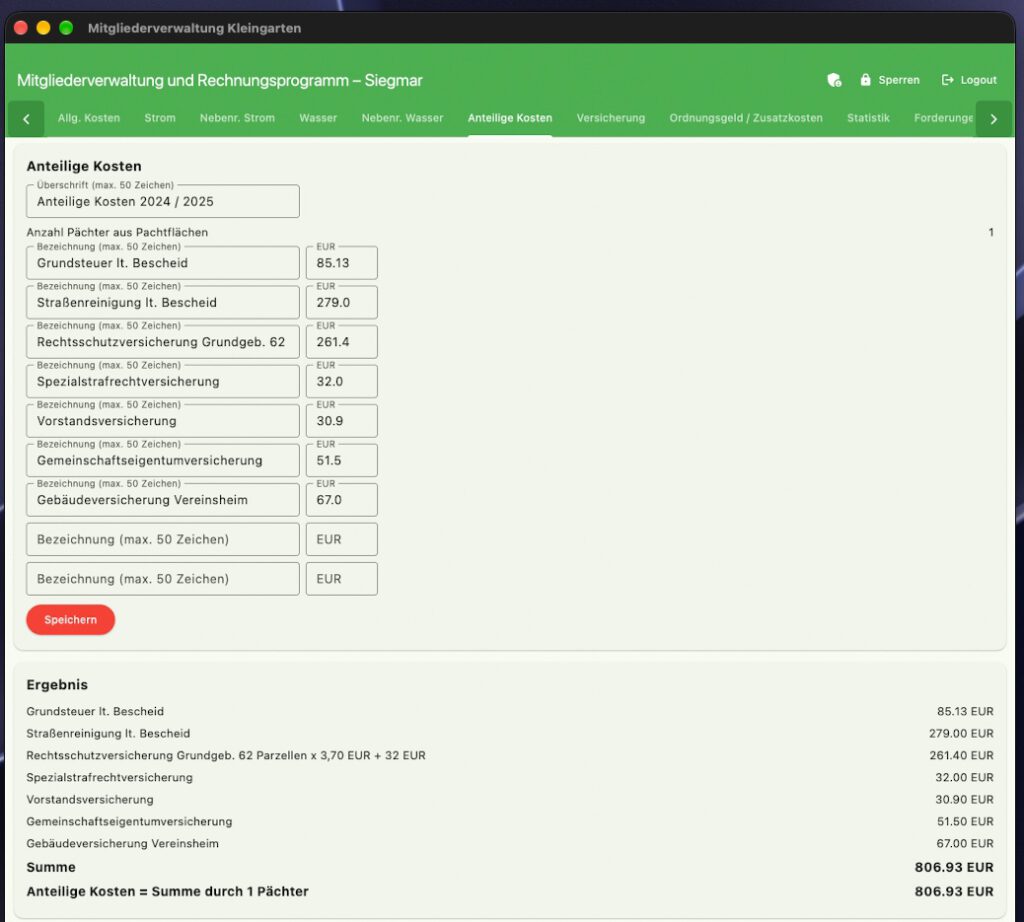 Screenshot 3 Kleingartenverwaltung