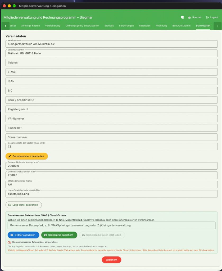 Screenshot 2 Kleingartenverwaltung