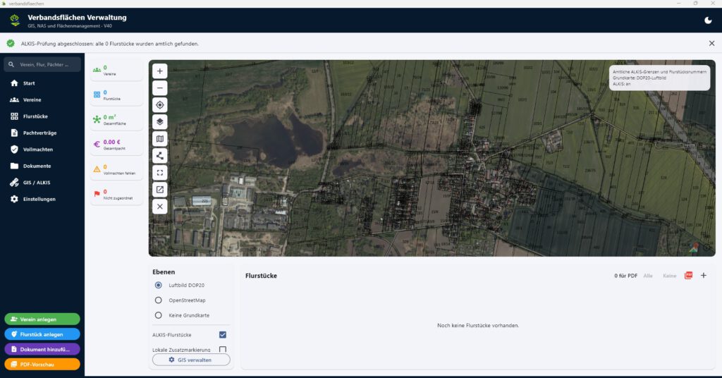 Screenshot 1 Flächenverwaltung