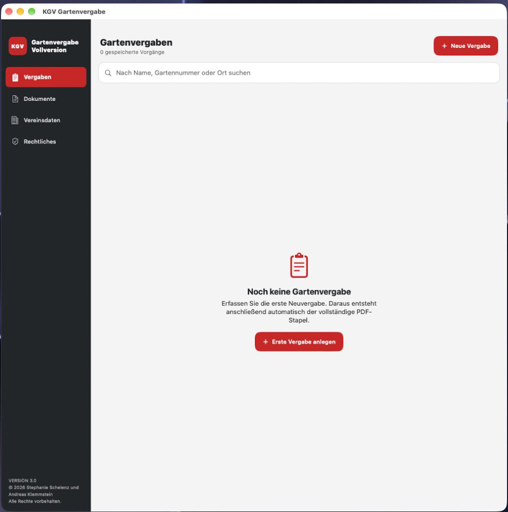 Screenshot 1 Gartenvergabe